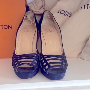 Blue Suede Louboutin Pumps